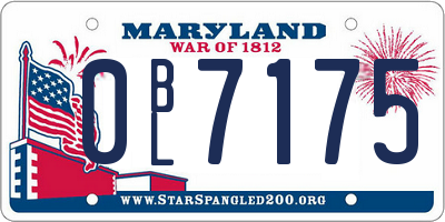 MD license plate 0BL7175