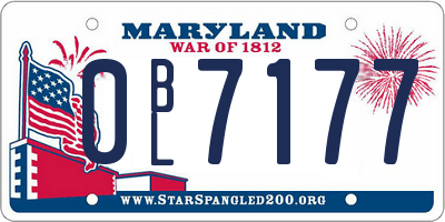MD license plate 0BL7177