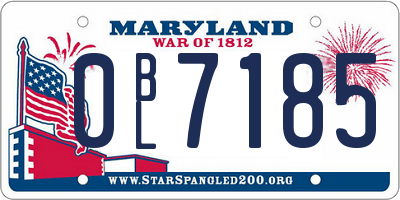 MD license plate 0BL7185