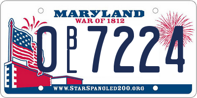 MD license plate 0BL7224