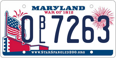 MD license plate 0BL7263