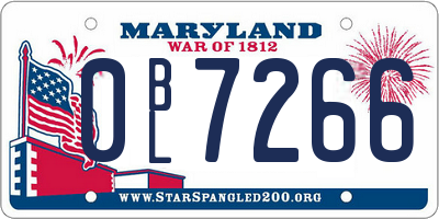 MD license plate 0BL7266