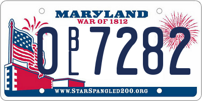 MD license plate 0BL7282