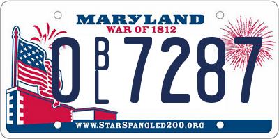 MD license plate 0BL7287