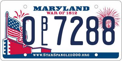 MD license plate 0BL7288
