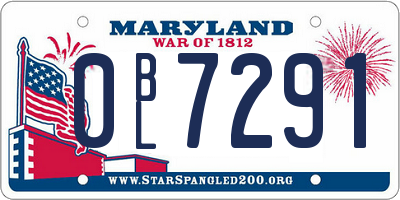MD license plate 0BL7291