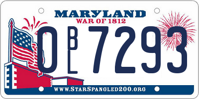 MD license plate 0BL7293