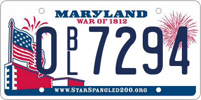 MD license plate 0BL7294