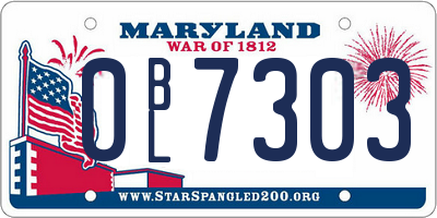 MD license plate 0BL7303