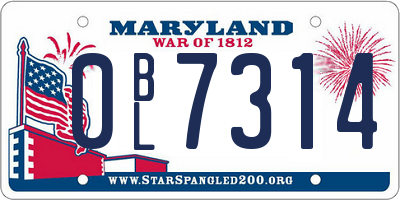 MD license plate 0BL7314
