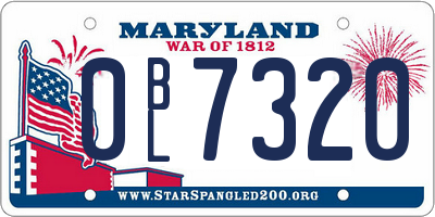 MD license plate 0BL7320