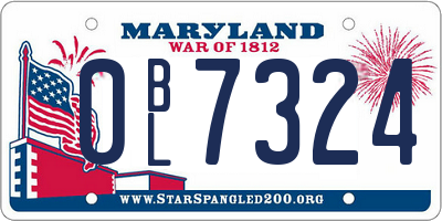 MD license plate 0BL7324