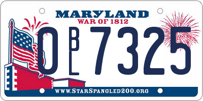 MD license plate 0BL7325