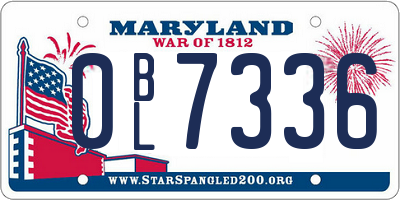 MD license plate 0BL7336