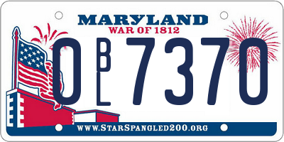 MD license plate 0BL7370