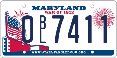MD license plate 0BL7411