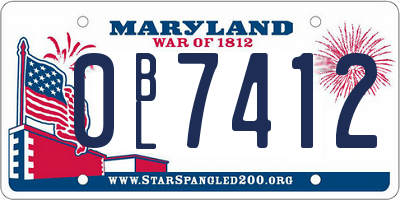 MD license plate 0BL7412