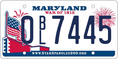 MD license plate 0BL7445