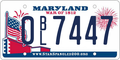 MD license plate 0BL7447