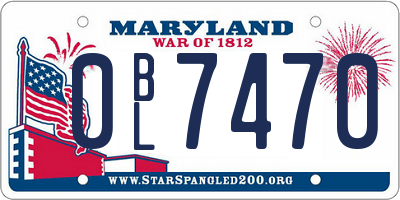 MD license plate 0BL7470