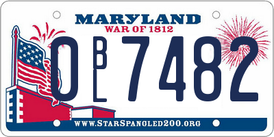 MD license plate 0BL7482