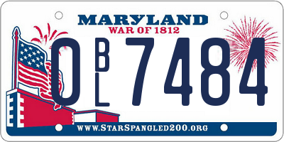 MD license plate 0BL7484
