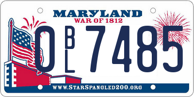 MD license plate 0BL7485