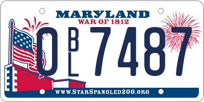 MD license plate 0BL7487