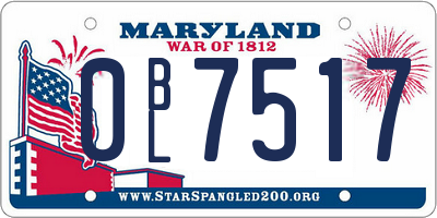 MD license plate 0BL7517