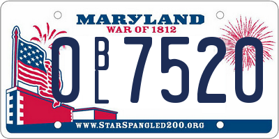 MD license plate 0BL7520