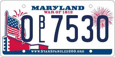 MD license plate 0BL7530