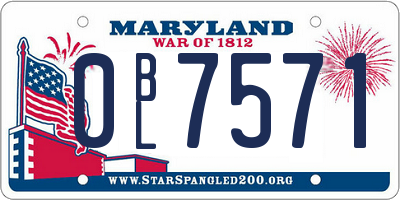 MD license plate 0BL7571