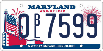 MD license plate 0BL7599