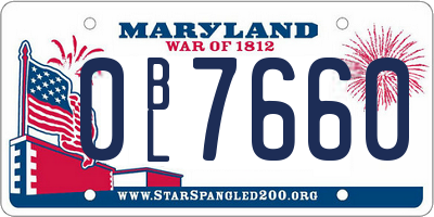 MD license plate 0BL7660