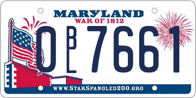 MD license plate 0BL7661
