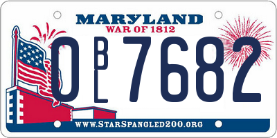 MD license plate 0BL7682