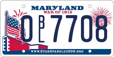 MD license plate 0BL7708