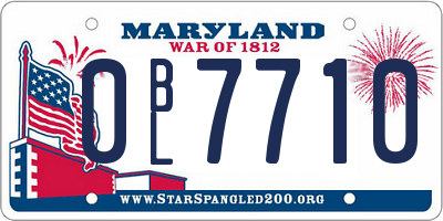 MD license plate 0BL7710