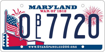 MD license plate 0BL7720