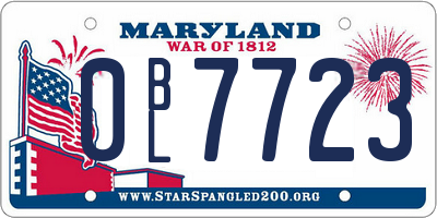 MD license plate 0BL7723