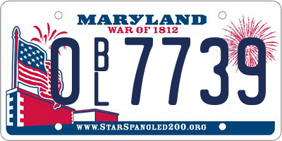 MD license plate 0BL7739