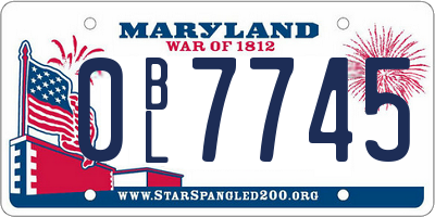 MD license plate 0BL7745
