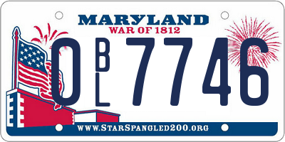 MD license plate 0BL7746