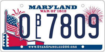 MD license plate 0BL7809