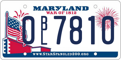 MD license plate 0BL7810