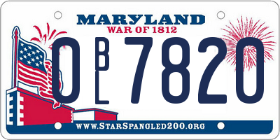 MD license plate 0BL7820