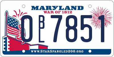 MD license plate 0BL7851