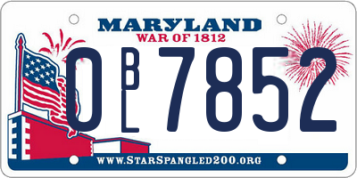 MD license plate 0BL7852