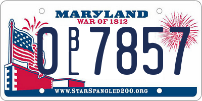MD license plate 0BL7857