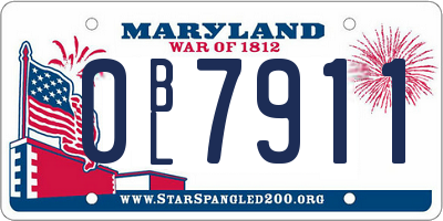 MD license plate 0BL7911